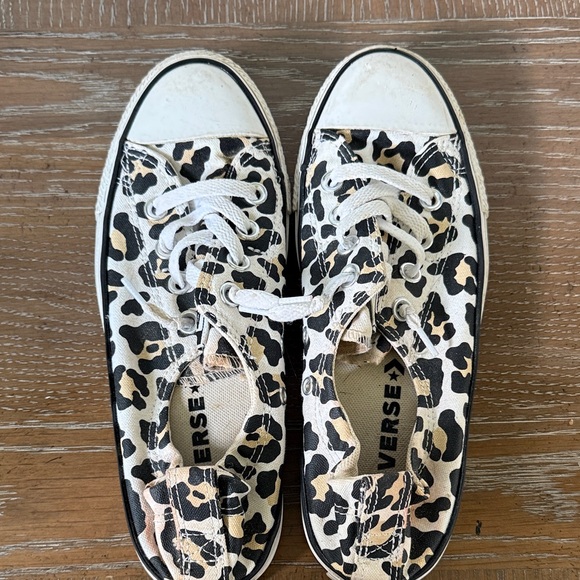 Converse Leopard Print Sneakers - Black and White - Picture 1 of 4